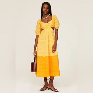 STAUD CARINA DRESS in GOLDIE PERSIMMON SIZE S
